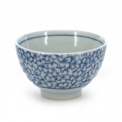 tea cup with sakura flower patterns blue KYÔSAKURA