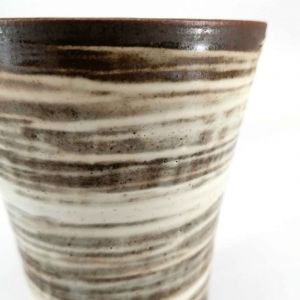 Japanese mazagran in ceramic, brown and white - MIGAKIMASU