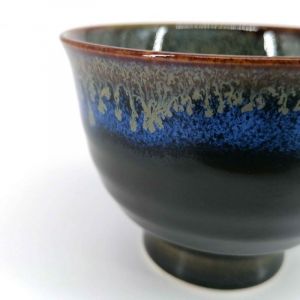 Ceramic tea cup, black blue and green shades - NYUANSU