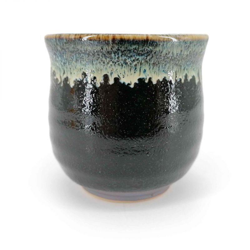 Tasse à thé en céramique, noir, peinture infusée verte - CHUNYU