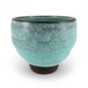 Japanese ceramic tea cup, frosted blue - TSUYAKESHI