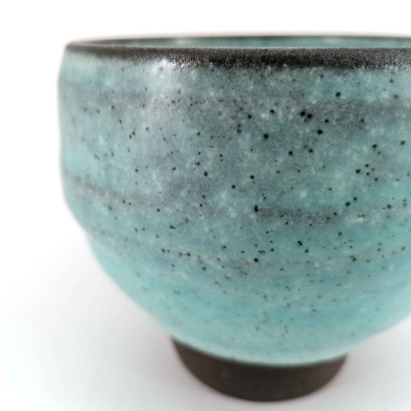 Japanese ceramic tea cup, frosted blue - TSUYAKESHI