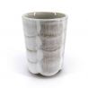 Japanese ceramic tea cup, gray and white - HAKARI