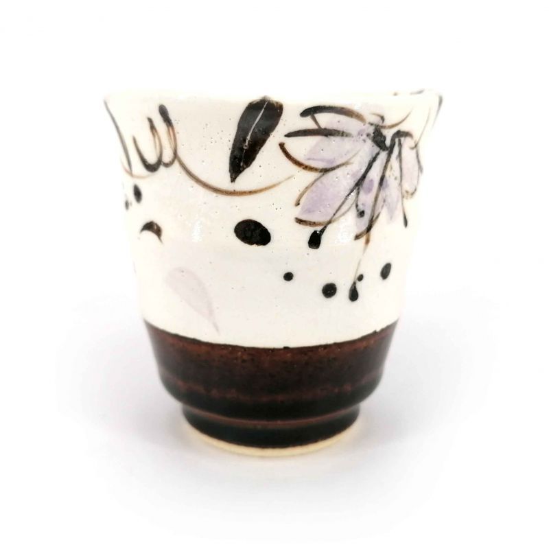 Japanese ceramic tea cup, brown - HANA ORIBE