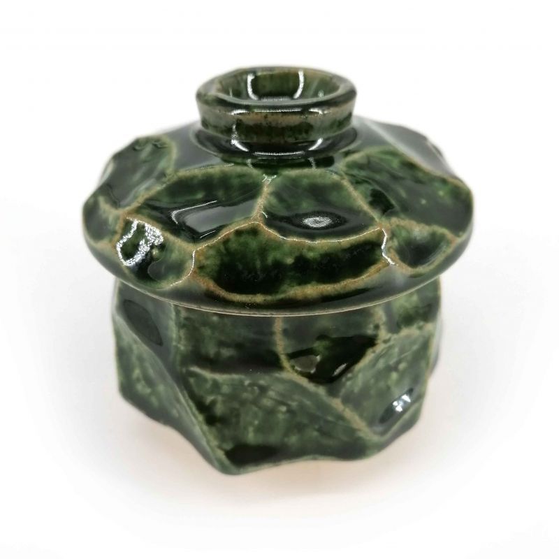 Tasse japonaise avec couvercle chawan mushi, vert, carapace de tortue - SHERU