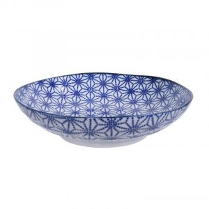 Piatto ramen giapponese blu in ceramica, motivo a stella - HOSHI MOYO