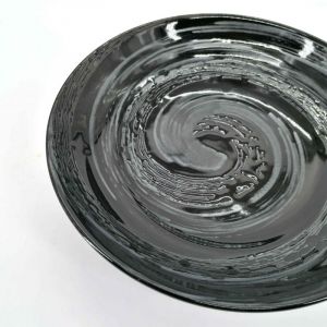 Japanese ceramic plate UZUMAKI - Black patterns