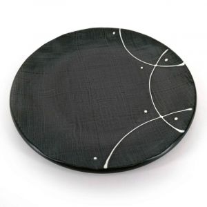 Small Japanese plate in minimalist black ceramic - MINIMARISUTO