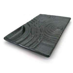 Black ceramic sushi plate - SAKURUPATAN