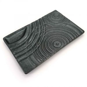 Black ceramic sushi plate - SAKURUPATAN