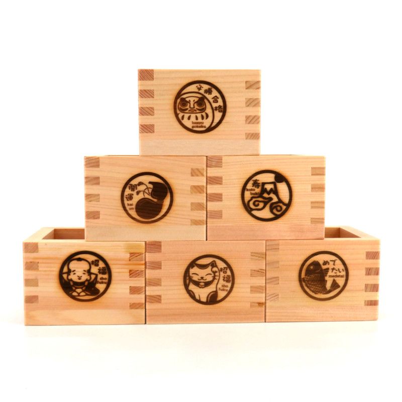 Square wooden sake glass Cypress - HINOKI