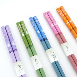 Paires de baguettes motifs lapins couleur au choix USAGI, USAGI, multicolore