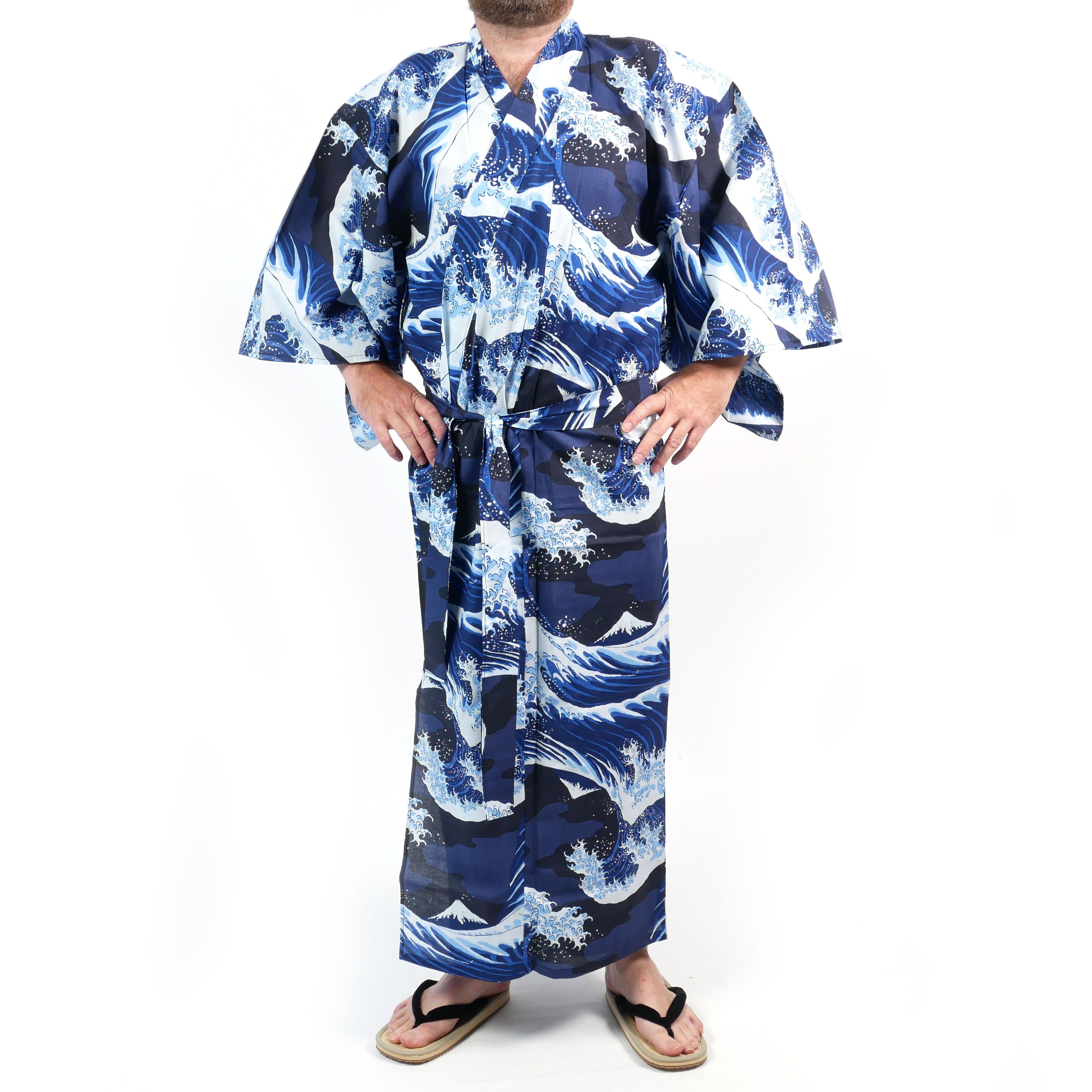 Kimono japonés azul para hombre
