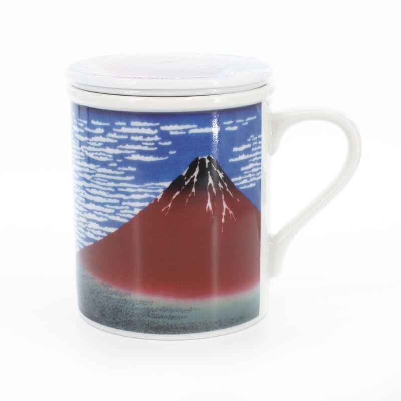 tasse traditionnelle japonaise avec couvercle et images mont fuji GAIFÛKAISEI