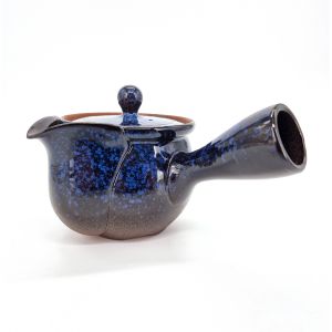 Japanese blue and black Tokoname kyusu teapot, AOKURO, 350 cc