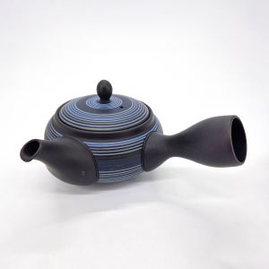 Teiera giapponese kyusu tokoname strisce blu, , 260 cc