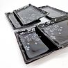 Set of 5 Japanese rectangular plates, SAKURA, cherry blossoms