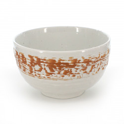 Japanese ceramic soup bowl white and green - shirakaba