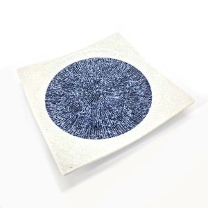 assiette carrée japonaise, Shibori Ran Togusa 