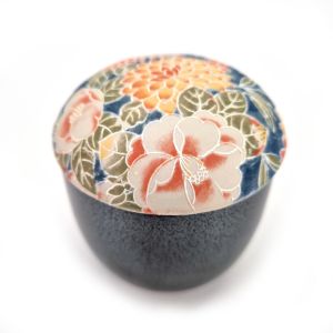 Traditional mug with cover - CHAWANMUSHI - iridescent sakura flowers