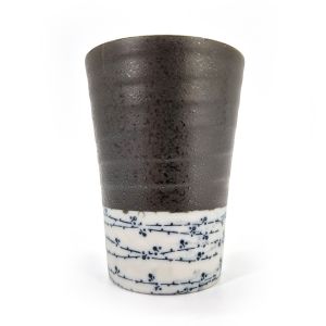 Japanese ceramic cup, black horizontal line, OBIKOKASAN