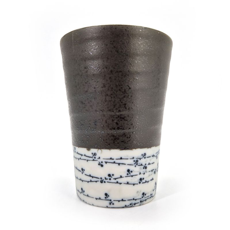 Japanische Keramiktasse, schwarze horizontale Linie, OBIKOKASAN