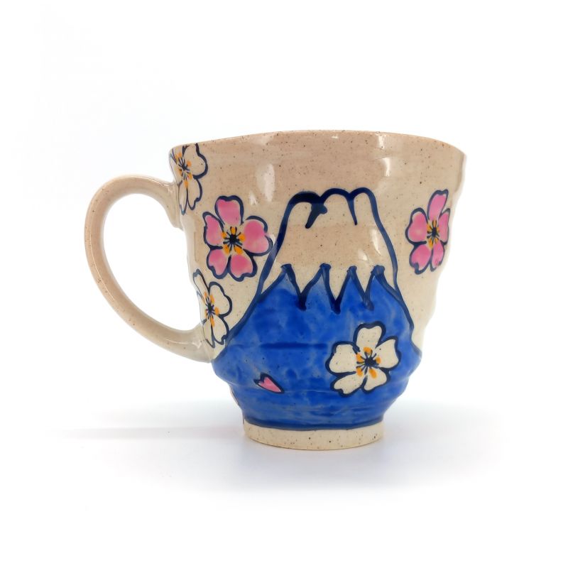 Mug japonais en céramique Mont Fuji bleu - FUJISAN