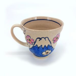 Japanese ceramic mug Mount Fuji blue - FUJISAN