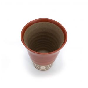 Japanese ceramic mazagran, red - AKA