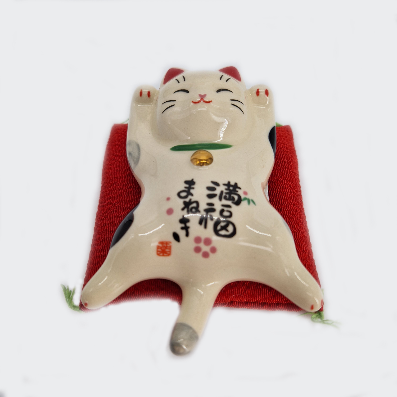 chat porte-bonheur japonais Manekineko en céramique 7449