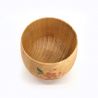 Taza de té japonesa natsume de madera con estampado de hojas de cerezo, SAKURA