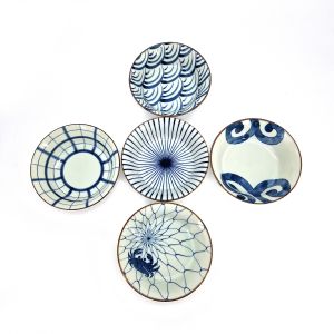 Set mit 5 japanischen Teeschalen aus Keramik – SOMETSUKE