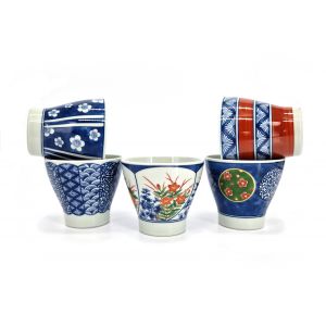 Set of 5 Japanese ceramic tea cups - NISHIKI