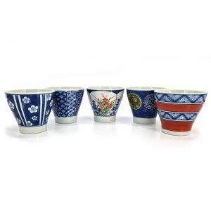 Juego de 5 tazas de té de cerámica japonesa - NISHIKI