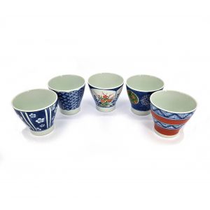 Set of 5 Japanese ceramic tea cups - NISHIKI