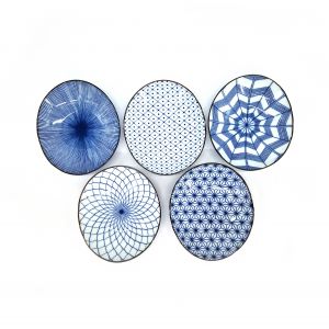 Set de 5 petites assiettes ovales en céramique- DAEN KATACHI