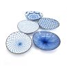 Set of 5 small oval ceramic plates - DAEN KATACHI