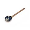 Japanese ceramic spoon, blue flower patterns, AOI HANA