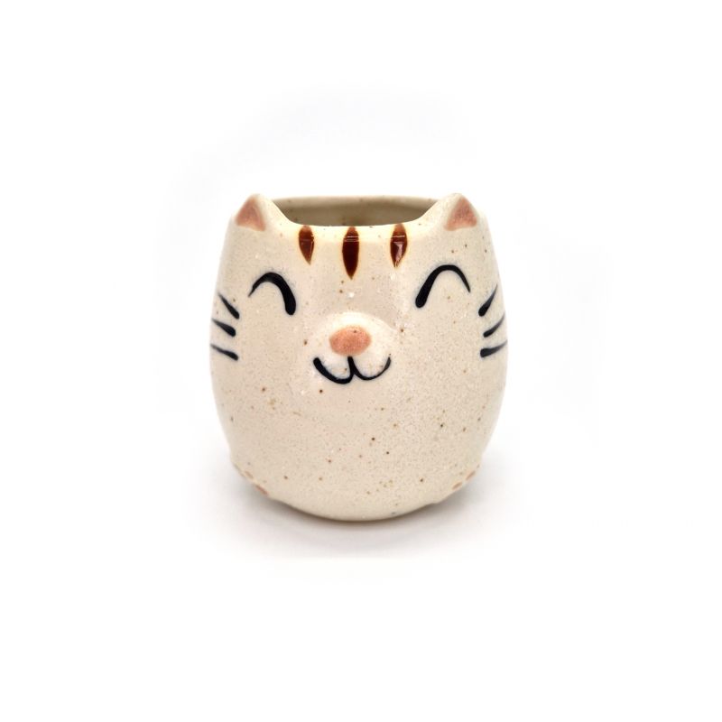 Mug japonais en céramique BLANC - SHIROI NEKO - chat