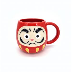 Japanese ceramic mug RED - REDDOHEDDO - daruma