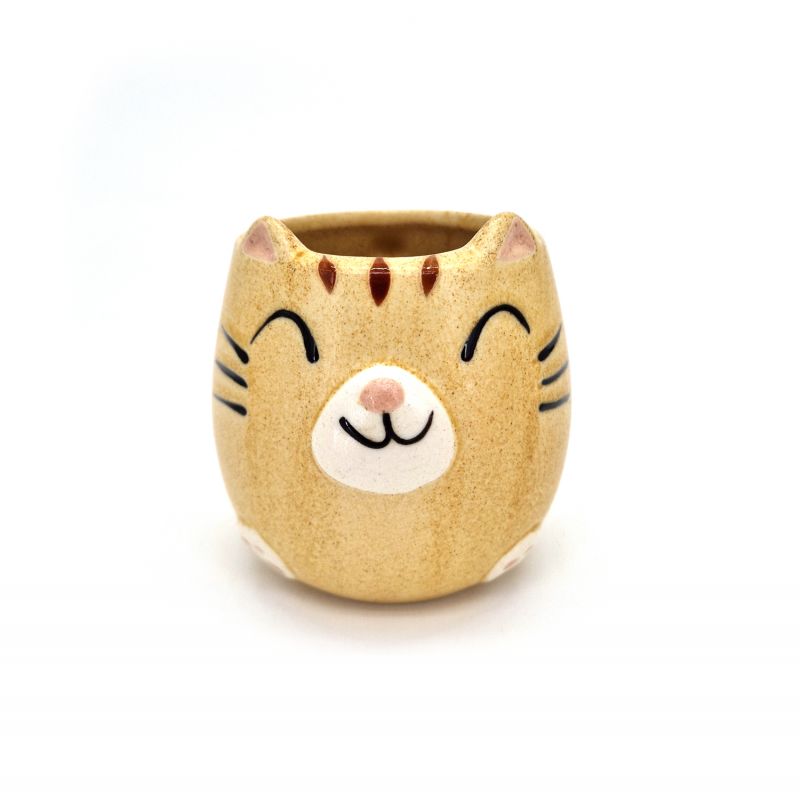 Tazza in ceramica gialla giapponese - KIIROI NEKO - cat