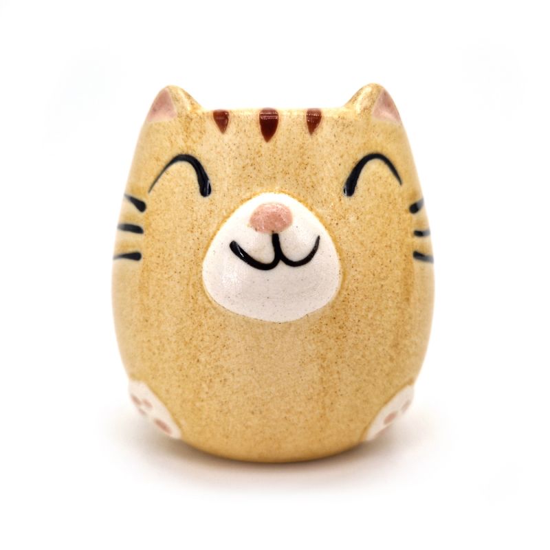 Mug japonais en céramique jaune - KIIROI NEKO - chat