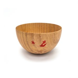 Japanese wooden bowl, autumn leaves - MOMIJI