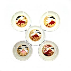 Set of 5 small ceramic plates - FUJISAN