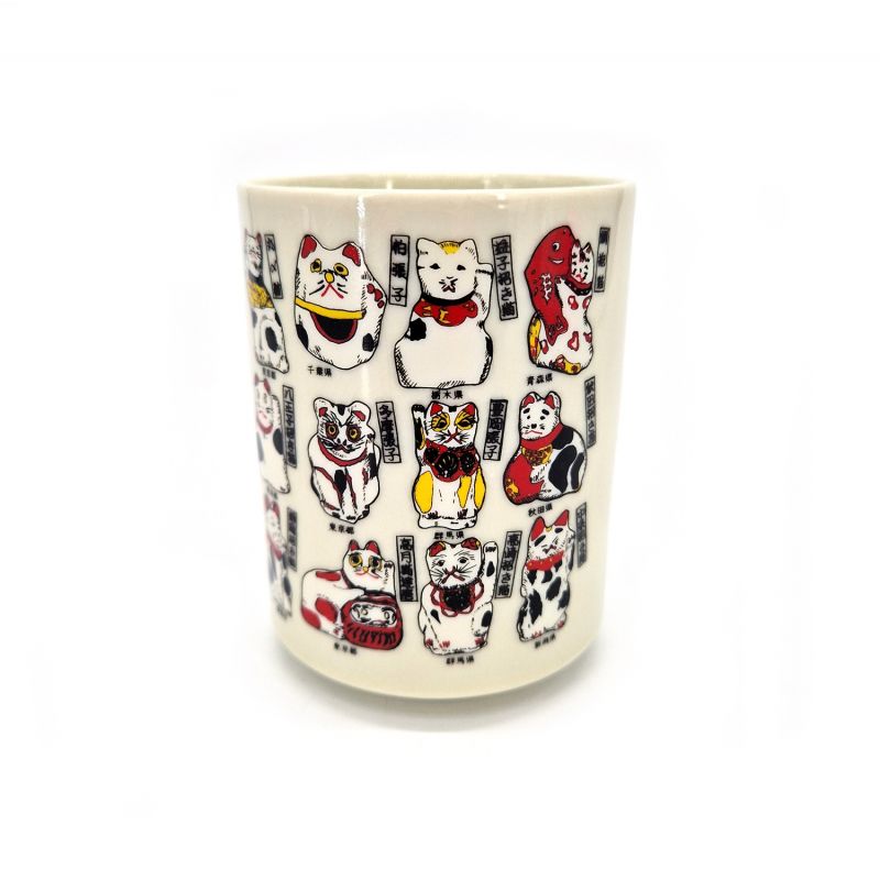 tasse traditionnelle japonaise à thé avec dessins MANEKINEKO