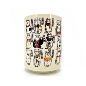 tasse traditionnelle japonaise à thé avec dessins MANEKINEKO