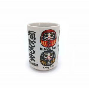 taza de té tradicional japonesa con diseños DARUMA