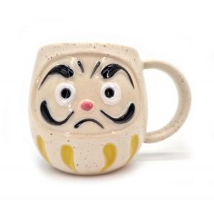 Japanische weiße Keramiktasse - ATAMA - Daruma