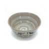 Japanese ceramic rice bowl, gray CAT illustrations - NEKO