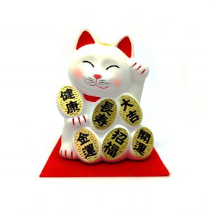 Cat maneki neko Japanese lucky piggy bank, KOUN OMAMORI